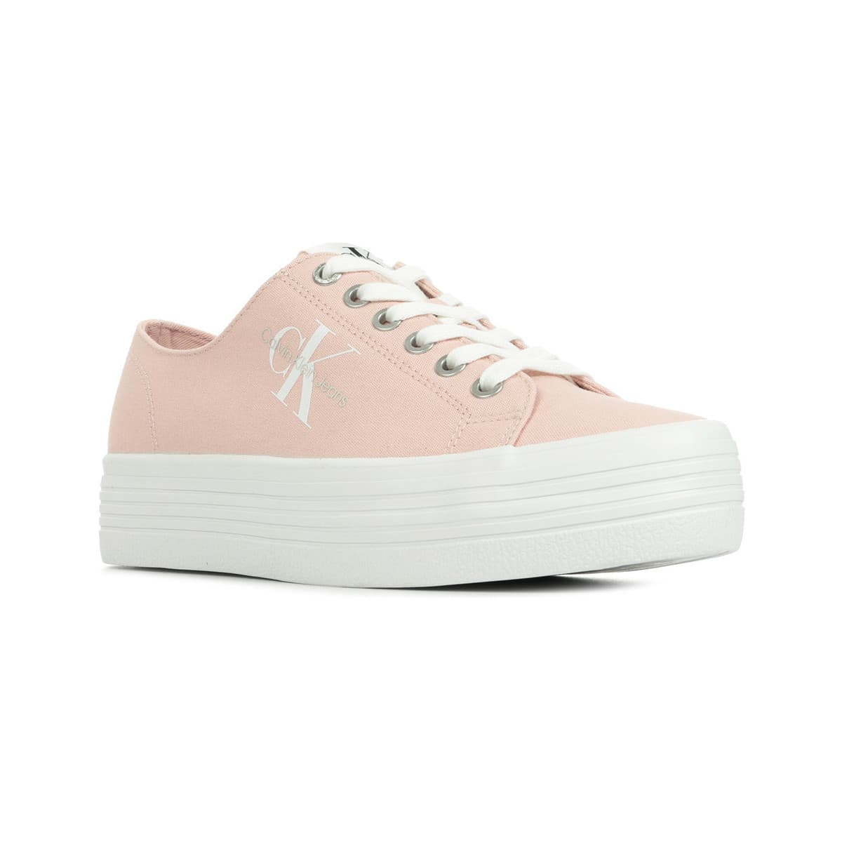 Calvin Klein Jeans Vulcanized Flatform Laceup Růžová