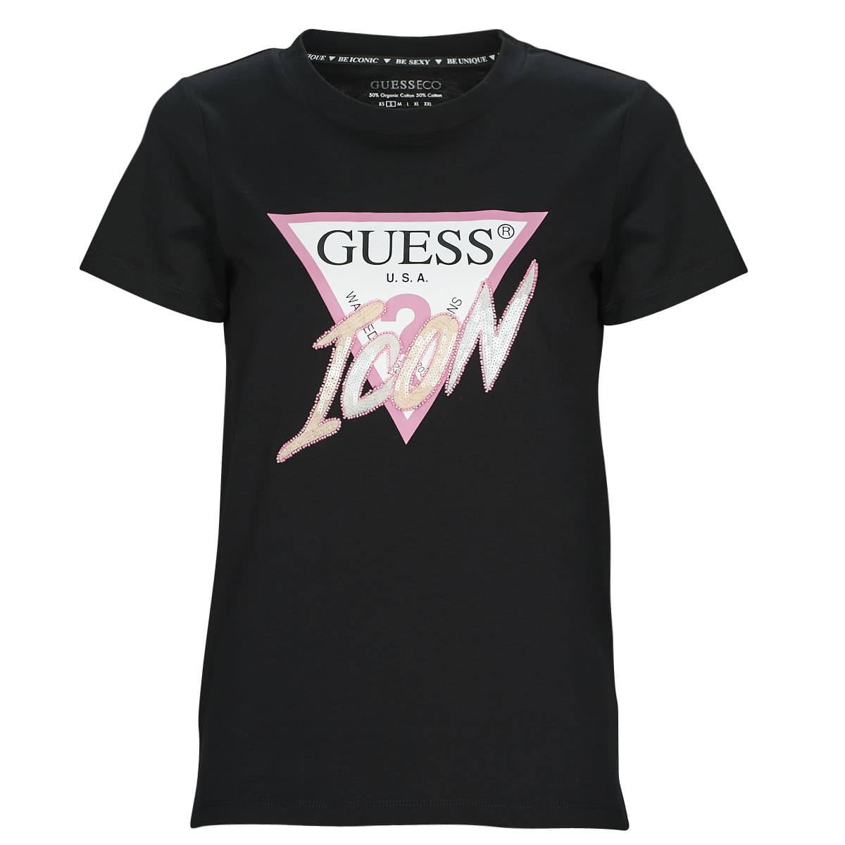 Guess SS CN ICON TEE Černá