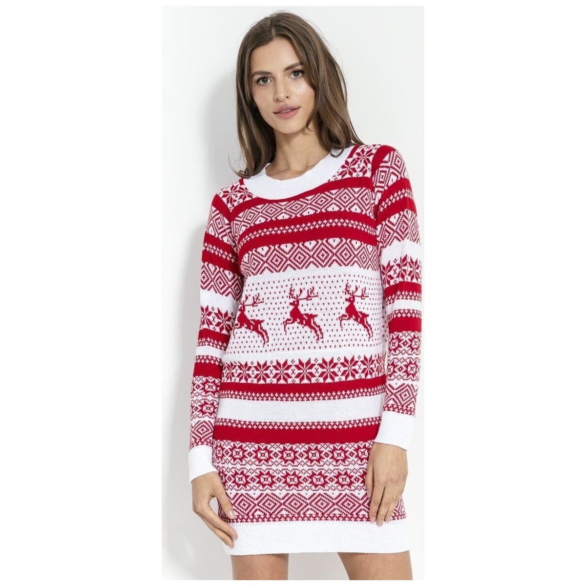 Fobya Dámské svetrové šaty Pansy bílá Bílá