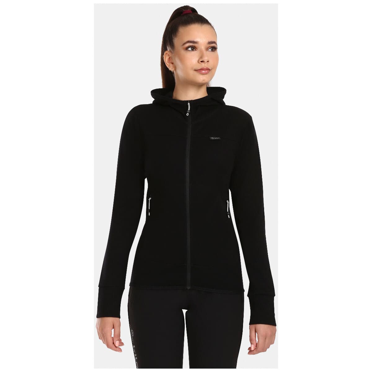 Kilpi Dámský svetr z merino vlny s kapucí WOLIE-W Černá