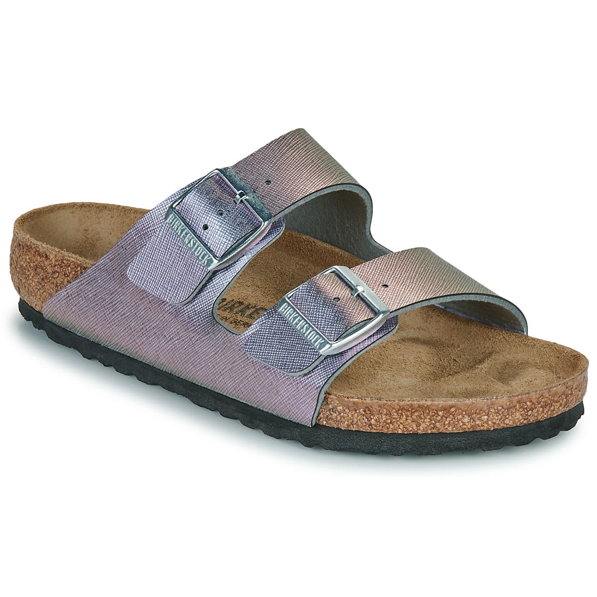 BIRKENSTOCK Arizona BF Saffiano Iridescent Viola Stříbrná