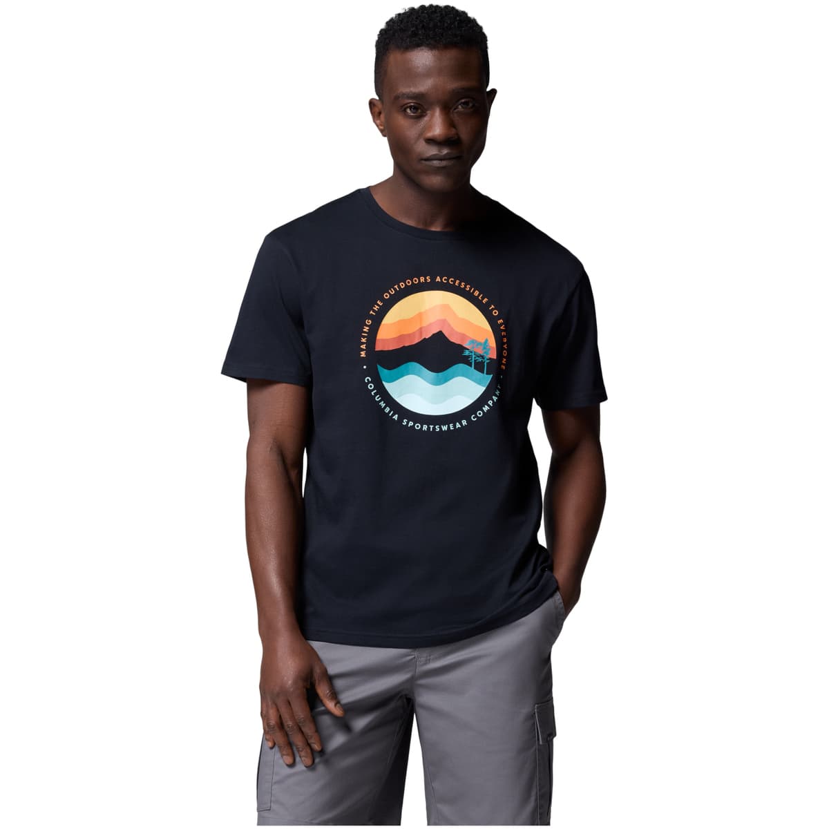 Columbia Path Lake II Graphic Tee Černá