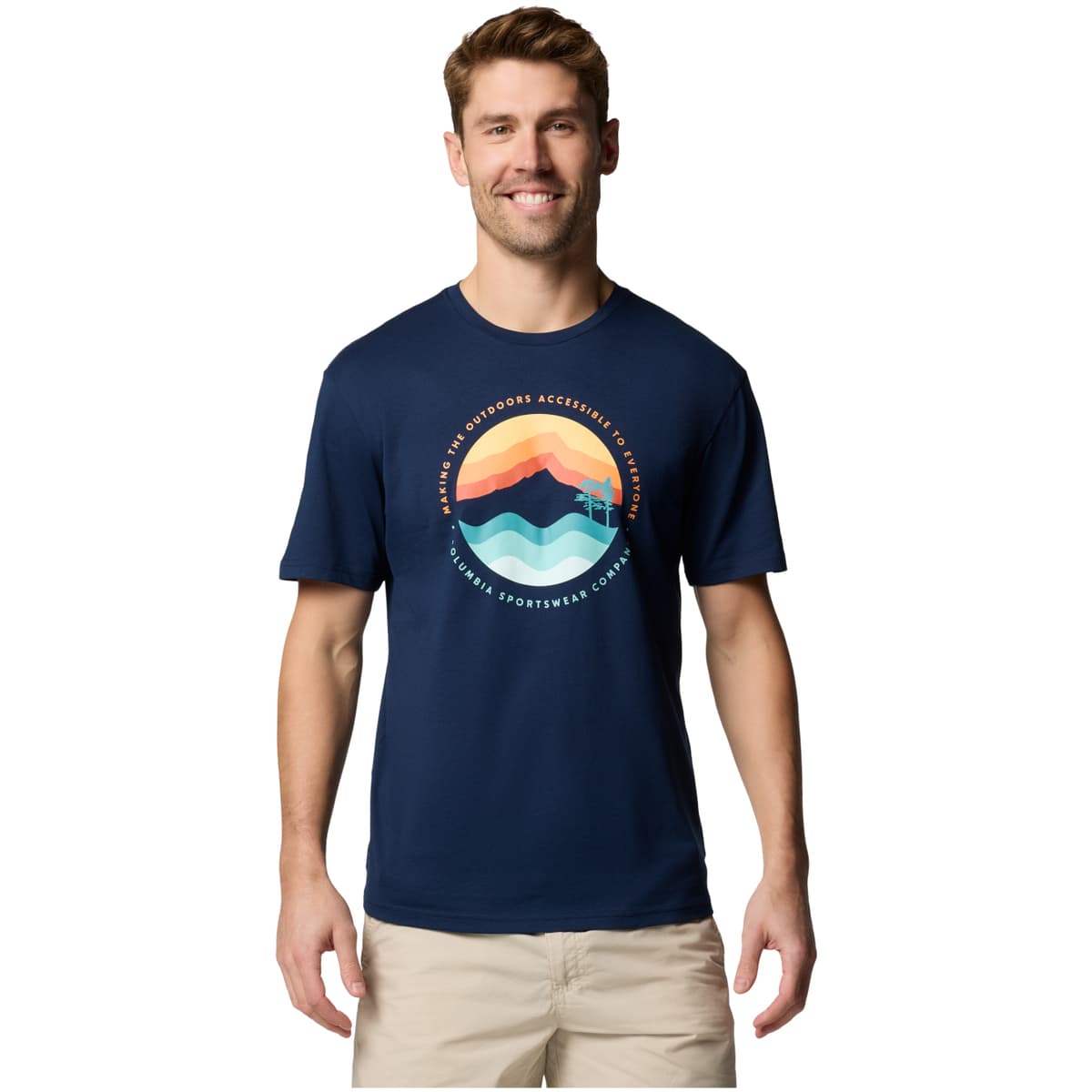 Columbia Path Lake II Graphic Tee Modrá