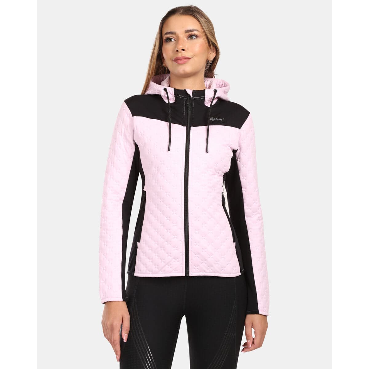 Kilpi Dámská zateplená fleecová mikina s kapucí NEVIA-W Růžová